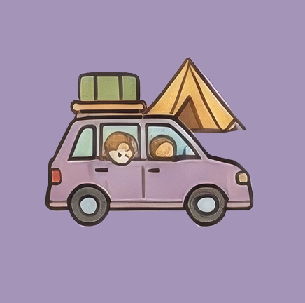 車でのお出かけを経験させようとしている様子のイラスト