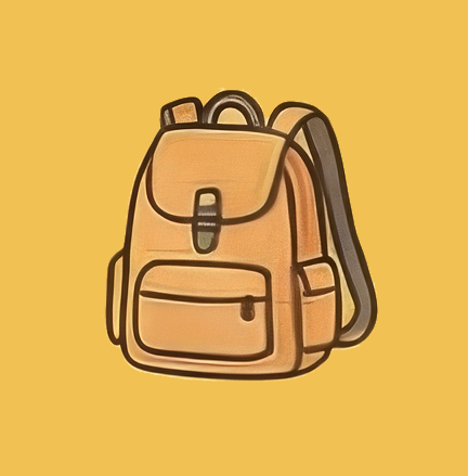 旅行の持ち物用リュックサックのイラスト